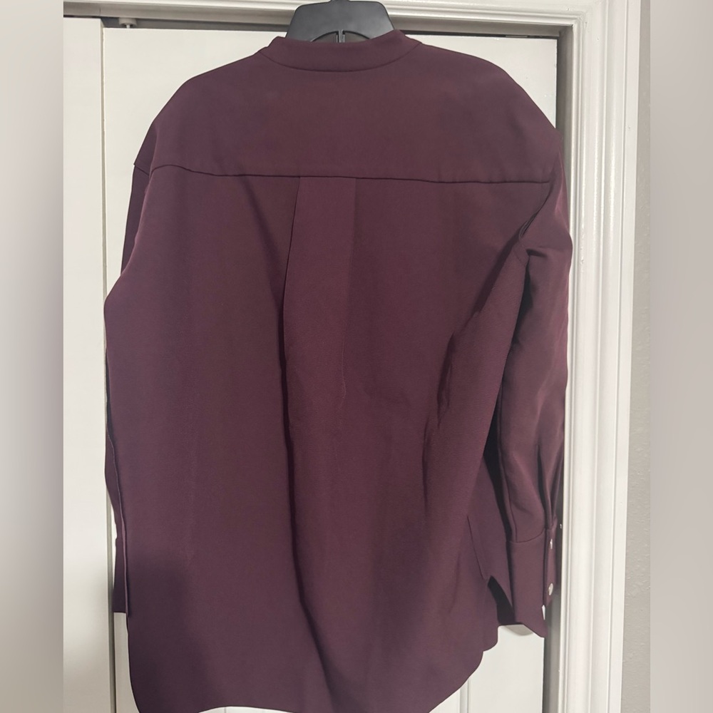SER.O.YA Ali Heavy Crepe Shacket in Merlot - Picture 9 of 10